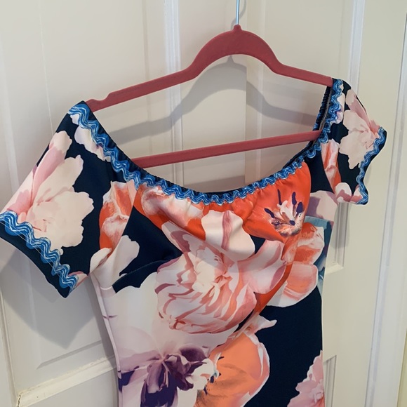 High Low Ruche Ruffle Floral Dress - Picture 3 of 9